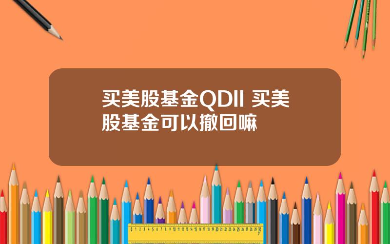 买美股基金QDII 买美股基金可以撤回嘛